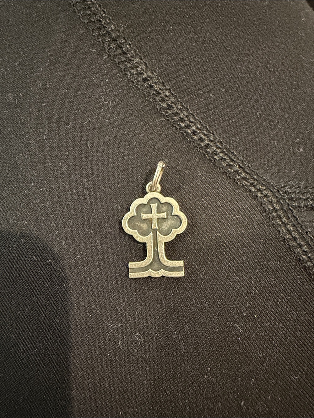 Retired James Avery Silver Tree with cross charm